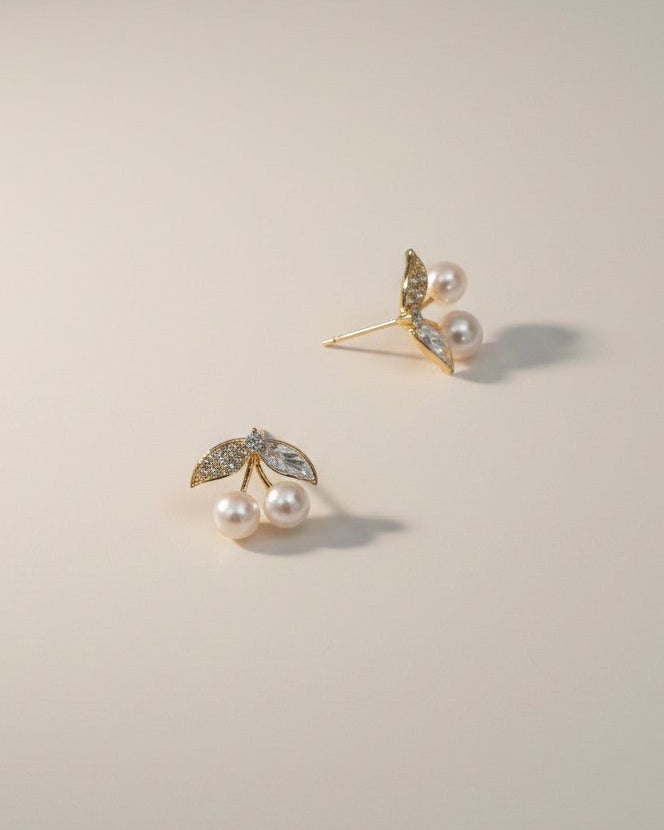 Cherry Cherry Baby Freshwater Pearls Stud Earrings