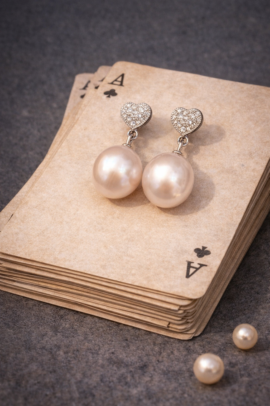 Stone Heart Earrings