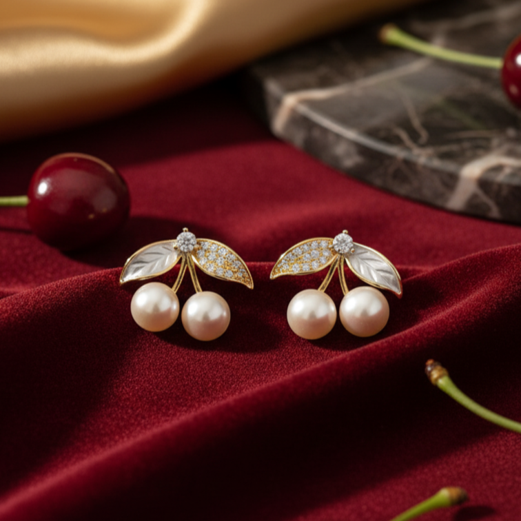 Come-alive Cherry Earrings