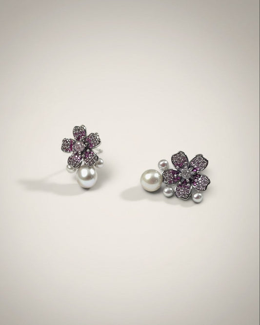 Cherry Blossom Freshwater Pearls Stud Earrings