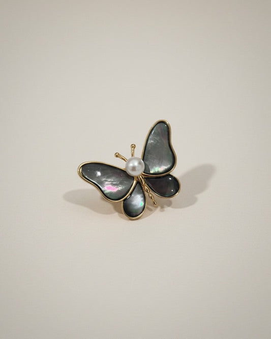 Abalone Butterfly Freshwater Pearls Brooch