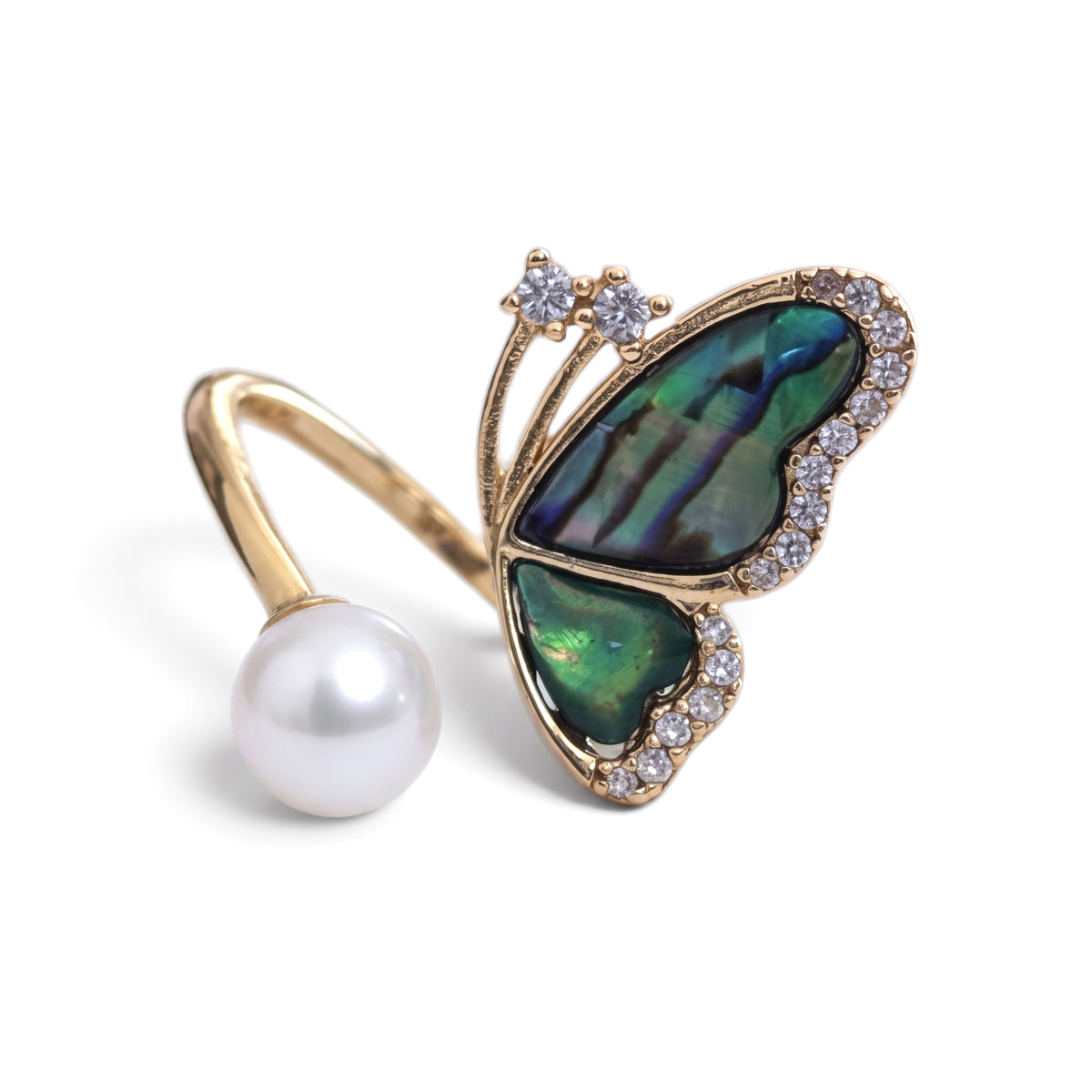 Abalone Butterfly Ring