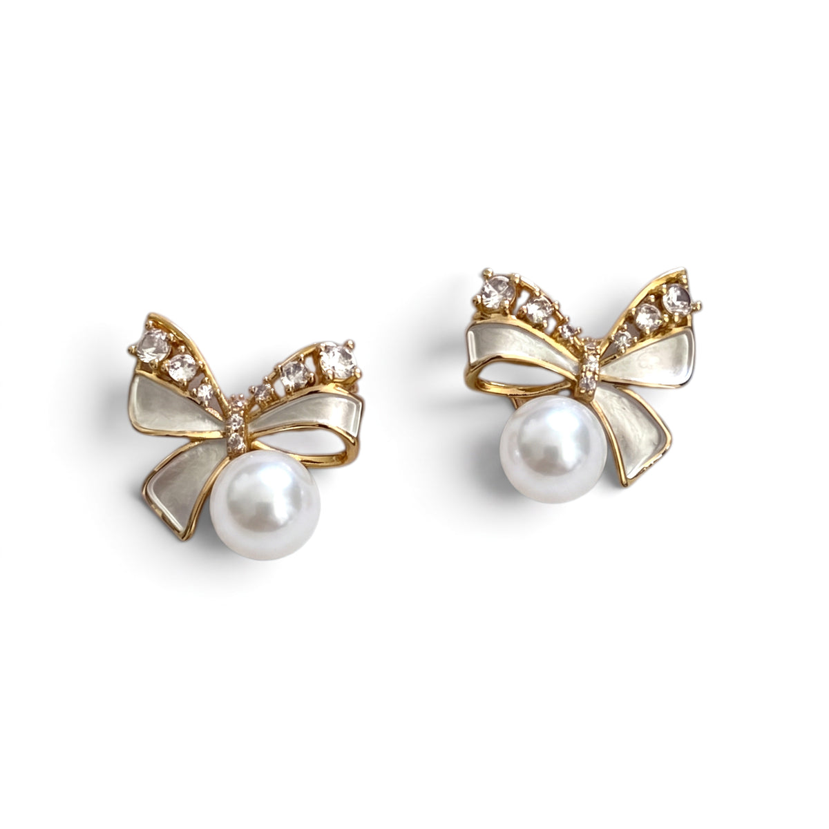 Bows Moonstone Earrings