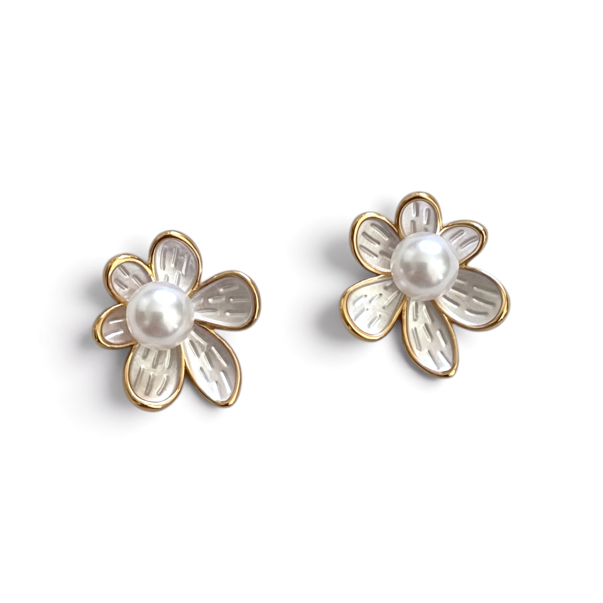 White Petals Earrings