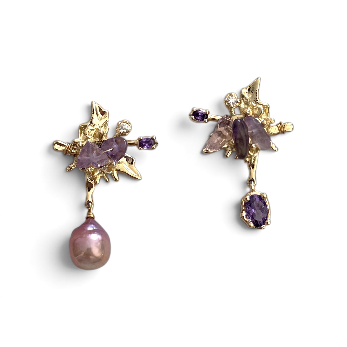 Violet Evangelion Amethyst Earrings