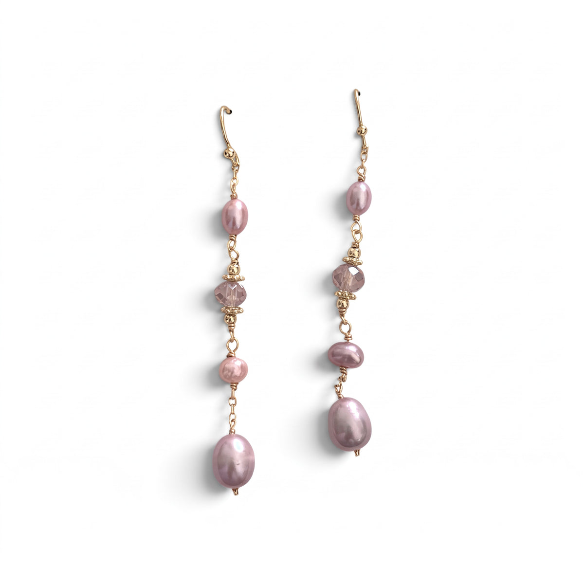 Violet Pink Droplets Earrings