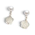 White Rose Earrings